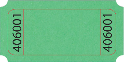 Green Blank 1x2 Roll Ticket