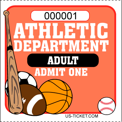 Athletic-Admit-One-Roll-Ticket-Student-Red
