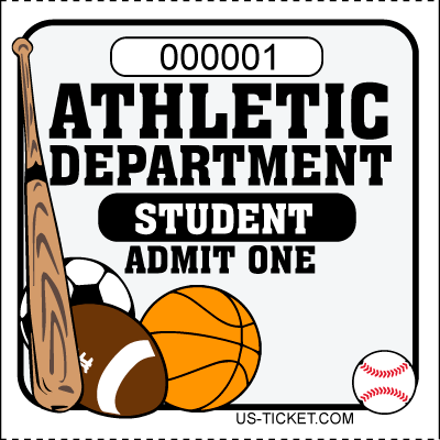 Athletic-Admit-One-Roll-Ticket-Student-White