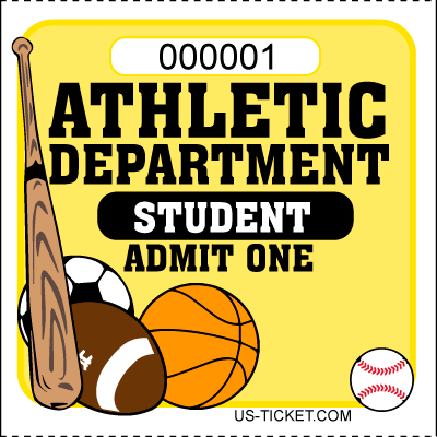 Athletic-Admit-One-Roll-Ticket-Student-Yellow