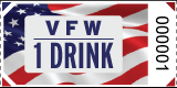 VFW 1 Drink  Flag Roll Ticket