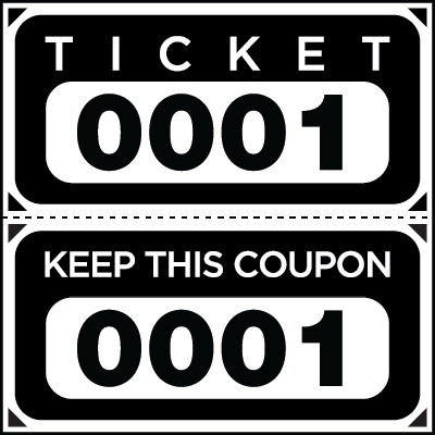 Large Print Numbered Double Roll Ticket Black