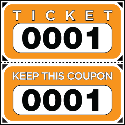 Large Print Numbered Double Roll Ticket Orange