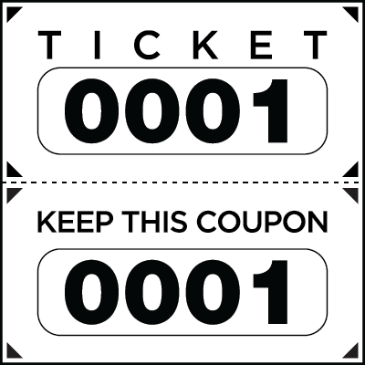 Large Print Numbered Double Roll Ticket White