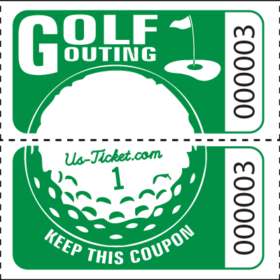 Golf Outing Raffle Tickets on a roll