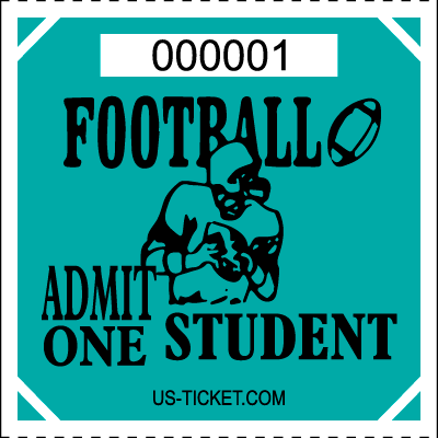 Premium Student Football Roll Ticket Aqua