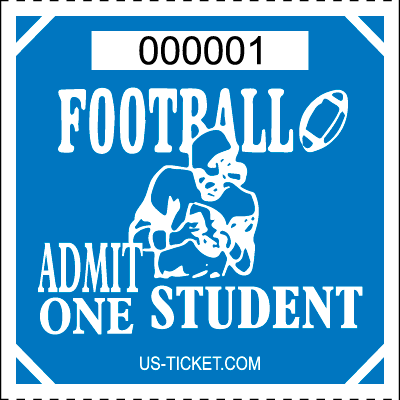 Premium Student Football Roll Ticket Blue