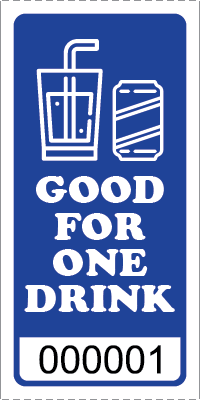 Premium Good for One Drink Ticket Blue