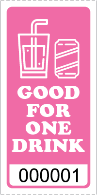 Premium Good for One Drink Ticket Pink