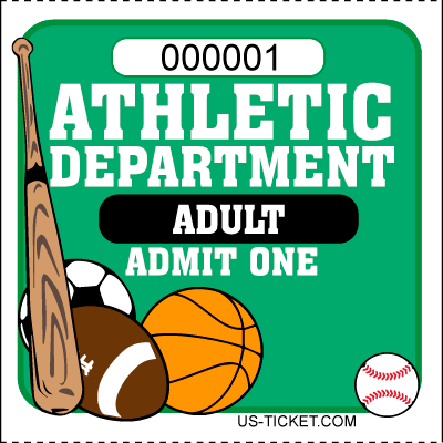 Athletic-Adult-Admit-One-Roll-Ticket-Green