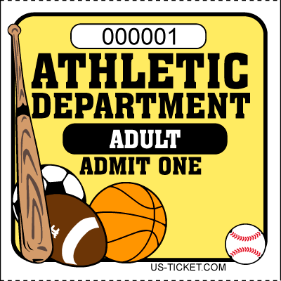 Athletic-Adult-Admit-One-Roll-Ticket-Yellow