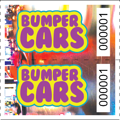Bumper Car Double Roll Tickets