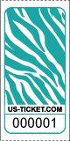 Zebra Pattern Roll Tickets Aqua