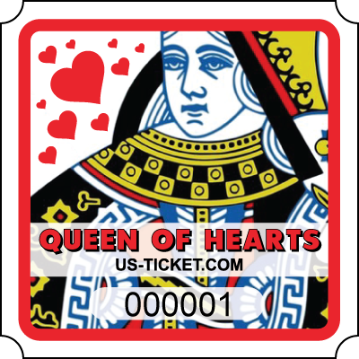 Premium Queen Of Hearts Single Part Roll Ticket