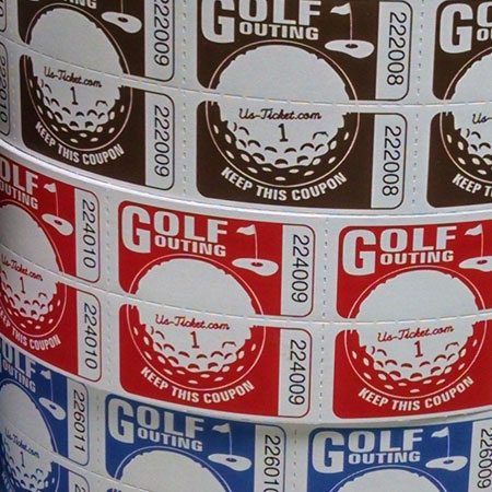 Golf Outing Roll Tickets Close Up