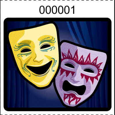 Theater Mask Roll Tickets Navy