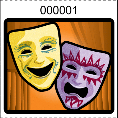 Theater Mask Roll Tickets Orange