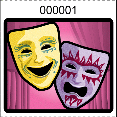 Theater Mask Roll Tickets Pink
