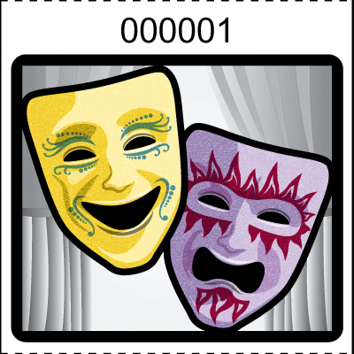 Theater Mask Roll Tickets White