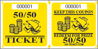 Premium 50 50 Raffle Ticket Roll