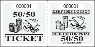 White Premium 50/50 Raffle Marquee Roll Tickets