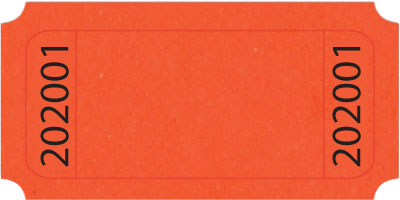 Orange Blank 1x2 Roll Ticket