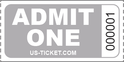 Admit One Roll Ticket Grey