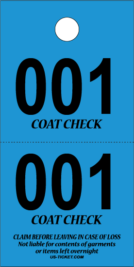 2 Part Coat Check Ticket