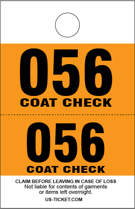 Red 2 Part Coat Check Tickets