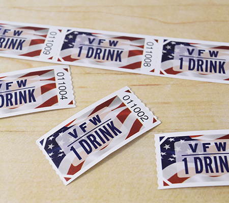 VFW 1 Drink  Flag Roll Ticket