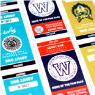 Various 2-Part School Athletics Roll Tickets