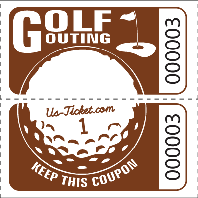 Golf Outing Roll Tickets Brown