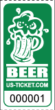 Premium Beer Drink / Bar Roll Ticket Green