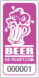 Premium Beer Drink / Bar Roll Ticket Purple