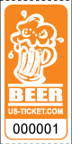 Premium Beer Drink / Bar Roll Ticket Orange