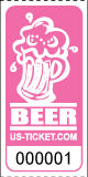 Premium Beer Drink / Bar Roll Ticket Pink
