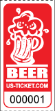 Premium Beer Drink / Bar Roll Ticket Red