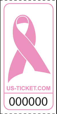 Cancer Support Ribbon Roll Ticket White