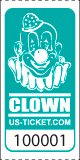 Premium Clown Roll Ticket Aqua