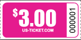 Roll Ticket Denomination $3 Pink