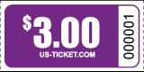 Roll Ticket Denomination $3 Purple