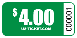 Roll Ticket Denomination $4 Green
