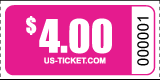 Roll Ticket Denomination $4 Pink