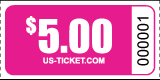 Roll Ticket Denomination $5 Pink