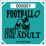Premium Football Roll Ticket - Adult Aqua