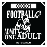 Premium Football Roll Ticket - Adult Black