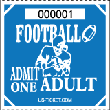 Premium Football Roll Ticket - Adult Blue