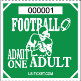 Premium Football Roll Ticket - Adult Green