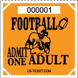 Premium Football Roll Ticket - Adult Orange