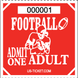 Premium Football Roll Ticket - Adult Red